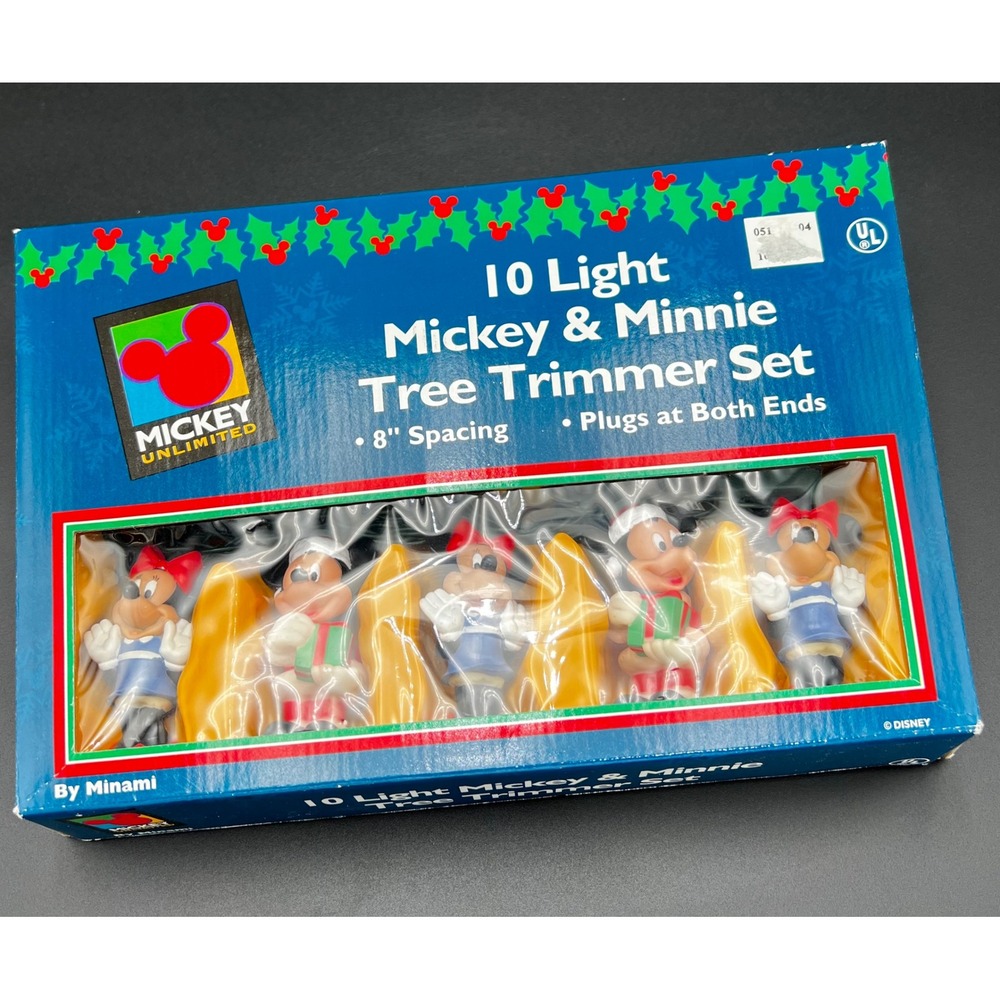Disney Mickey Unlimited 10 Light Mickey & Minnie Tree Trimmer Set Minami Vintage